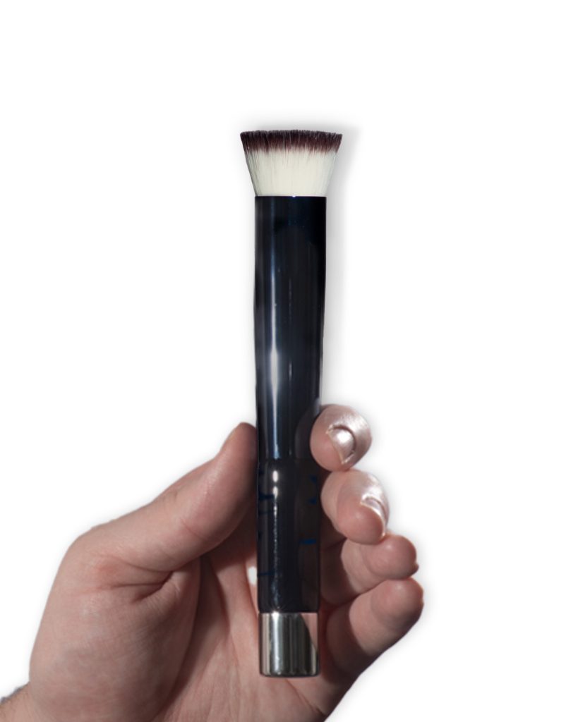 Micro fibre stipple makeup brush for applying bb cream into stubble and beards